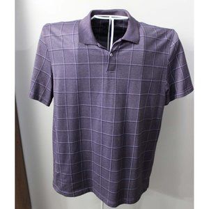 EUC VAN HEUSEN MENS POLO PURPLE PLAID  SIZE XL